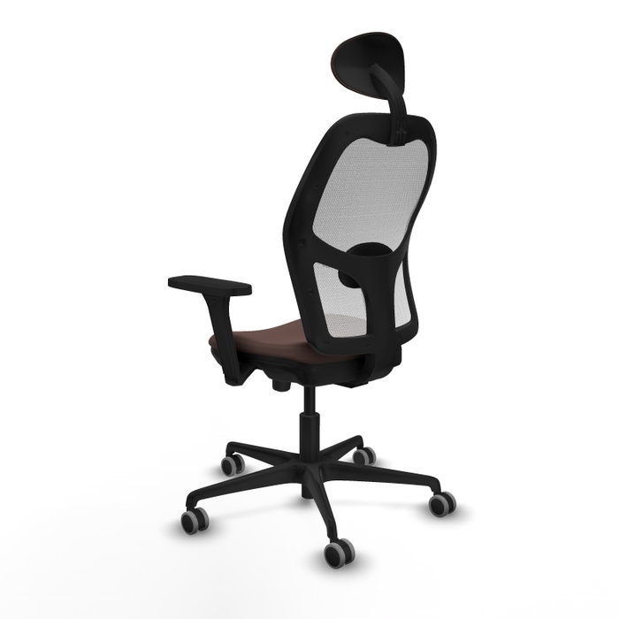 PIQUERAS Y CRESPO Silla de oficina Jorquera con mecanismo Sincro/Traslack, Marrón oscuro y Blanco PIQUERAS Y CRESPO Silla de oficina Jorquera con mecanismo Sincro/Traslack, Marrón oscuro y Blanco