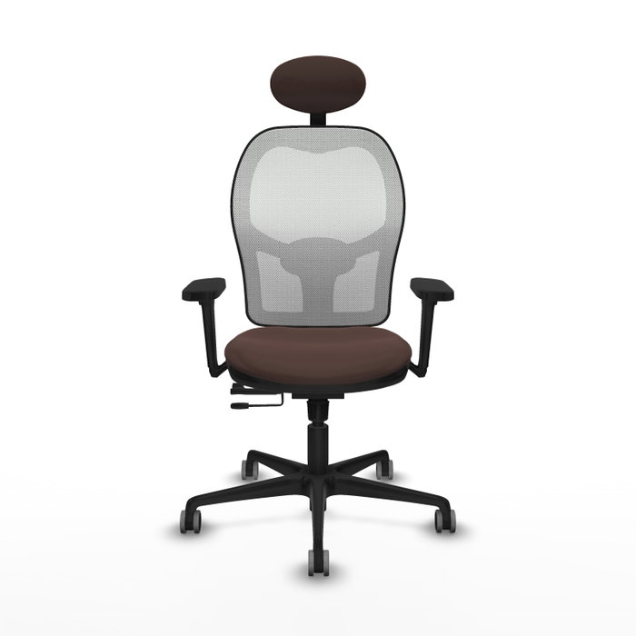 PIQUERAS Y CRESPO Silla de oficina Jorquera con mecanismo Sincro/Traslack, Marrón oscuro y Blanco PIQUERAS Y CRESPO Silla de oficina Jorquera con mecanismo Sincro/Traslack, Marrón oscuro y Blanco