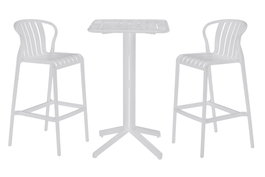 DKD Home Decor Mesa Bar Terraza Y Jardin Blanco 60 x 102 x 60 cm Set de 3