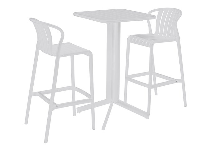 DKD Home Decor Mesa Bar Terraza Y Jardin Blanco 60 x 102 x 60 cm Set de 3 DKD Home Decor Mesa Bar Terraza Y Jardin Blanco 60 x 102 x 60 cm Set de 3