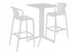 DKD Home Decor Mesa Bar Terraza Y Jardin Blanco 60 x 102 x 60 cm Set de 3
