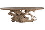DKD Home Decor Mesa Comedor 2c24 Natural Teca Raiz Base Desmontable 120 x 78 x 240 cm