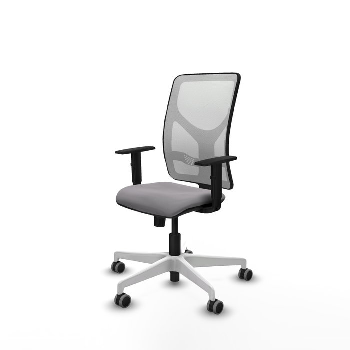 PIQUERAS Y CRESPO Silla de oficina Motilla con mecanismo Sincro, Gris y Blanco
