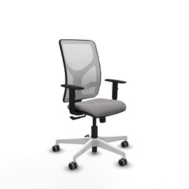 PIQUERAS Y CRESPO Silla de oficina Motilla con mecanismo Sincro, Gris y Blanco