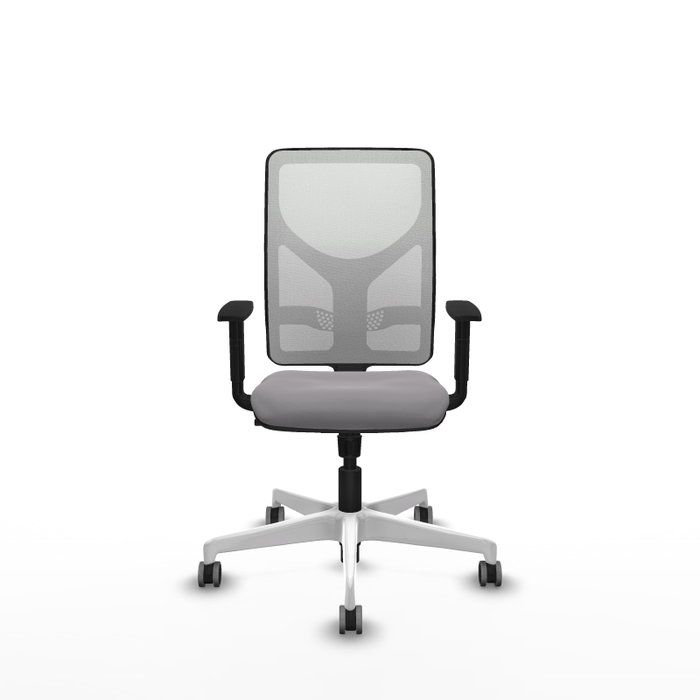 PIQUERAS Y CRESPO Silla de oficina Motilla con mecanismo Sincro, Gris y Blanco