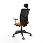 PIQUERAS Y CRESPO Silla de oficina Motilla con mecanismo Sincro/Traslack Naranja y Negro