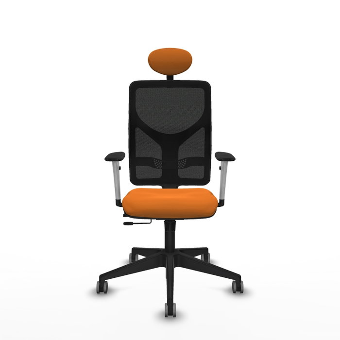 PIQUERAS Y CRESPO Silla de oficina Motilla con mecanismo Sincro/Traslack Naranja y Negro