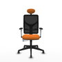 PIQUERAS Y CRESPO Silla de oficina Motilla con mecanismo Sincro/Traslack Naranja y Negro