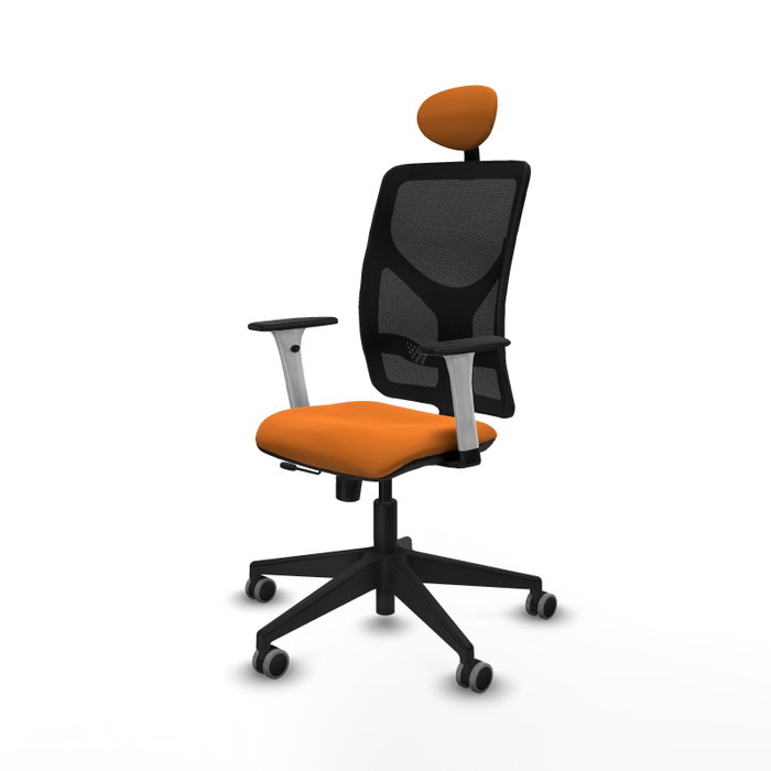 PIQUERAS Y CRESPO Silla de oficina Motilla con mecanismo Sincro/Traslack Naranja y Negro