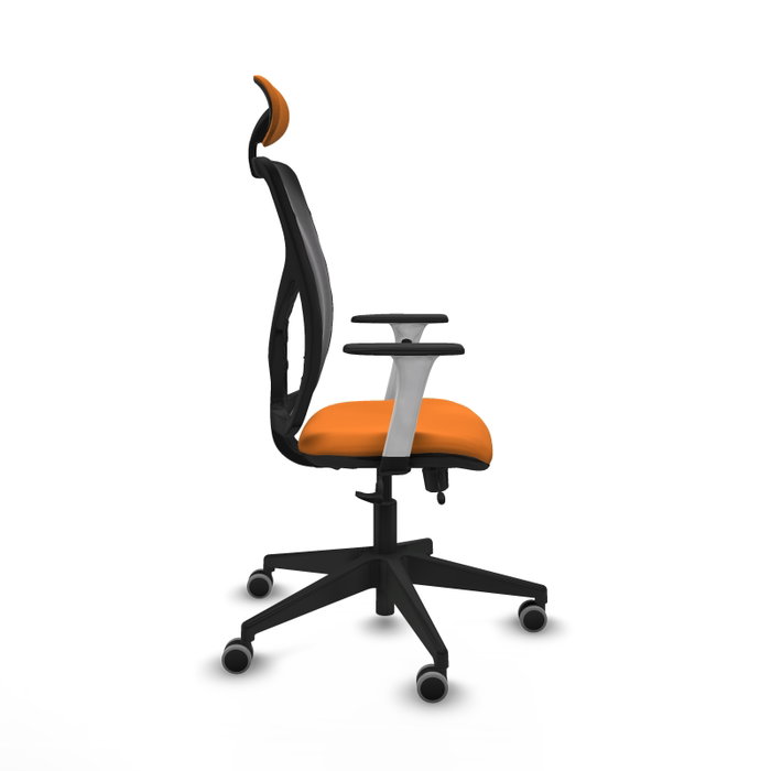 PIQUERAS Y CRESPO Silla de oficina Motilla con mecanismo Sincro/Traslack Naranja y Negro