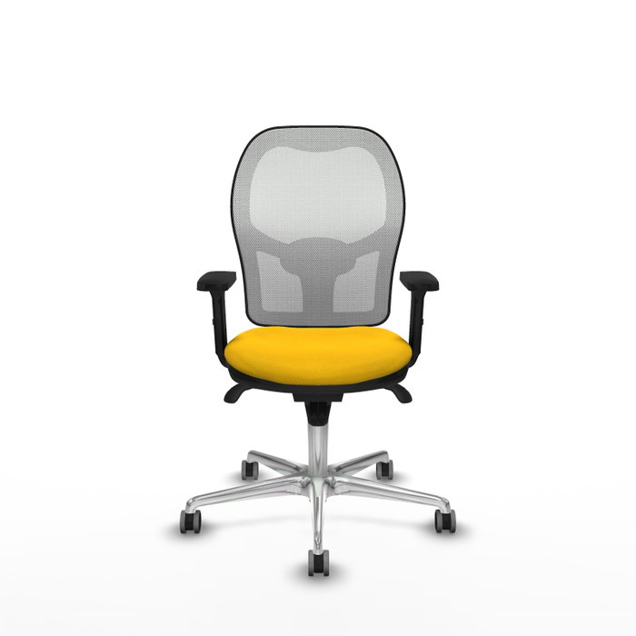 PIQUERAS Y CRESPO Silla de oficina Jorquera con mecanismo Sincro, Tela Amarillo y Malla Blanco