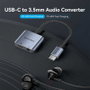 Vention Adaptador de Audio BIGHA USB-C a Jack 3.5 mm y USB-C PD Gris