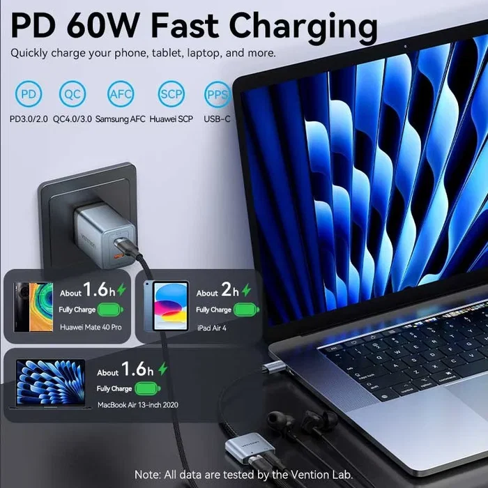 Vention Adaptador de Audio BIGHA USB-C a Jack 3.5 mm y USB-C PD Gris
