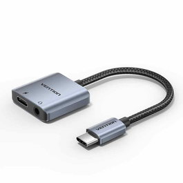 Vention Adaptador de Audio BIGHA USB-C a Jack 3.5 mm y USB-C PD Gris