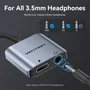 Vention Adaptador de Audio BIGHA USB-C a Jack 3.5 mm y USB-C PD Gris