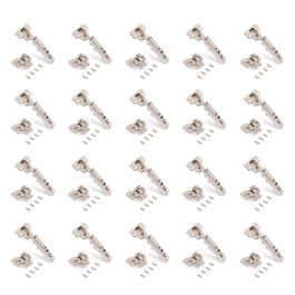 Emuca Lote de 20 bisagras rectas X92N y suplementos para atornillar, Acero, Niquelado