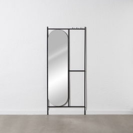 Ixia Espejo Perchero Negro de Metal 70 x 4 x 160,50 cm