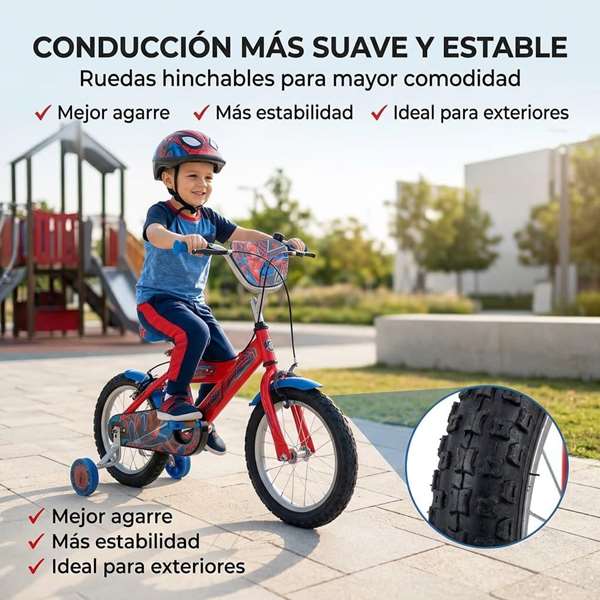 Huffy Bicicleta Spiderman 14" para niños 4/6 años - Idioma Español