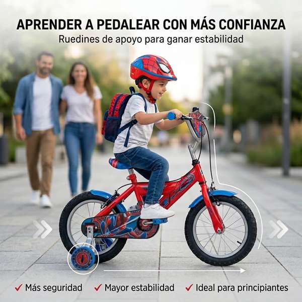 Huffy Bicicleta Spiderman 14" para niños 4/6 años - Idioma Español