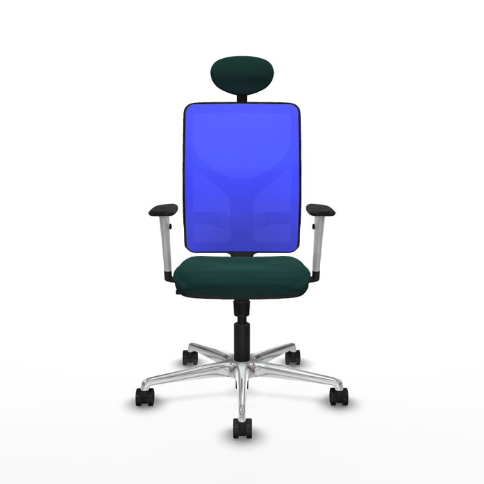 PIQUERAS Y CRESPO Silla de oficina Motilla con mecanismo Sincro, Verde botella y Azul