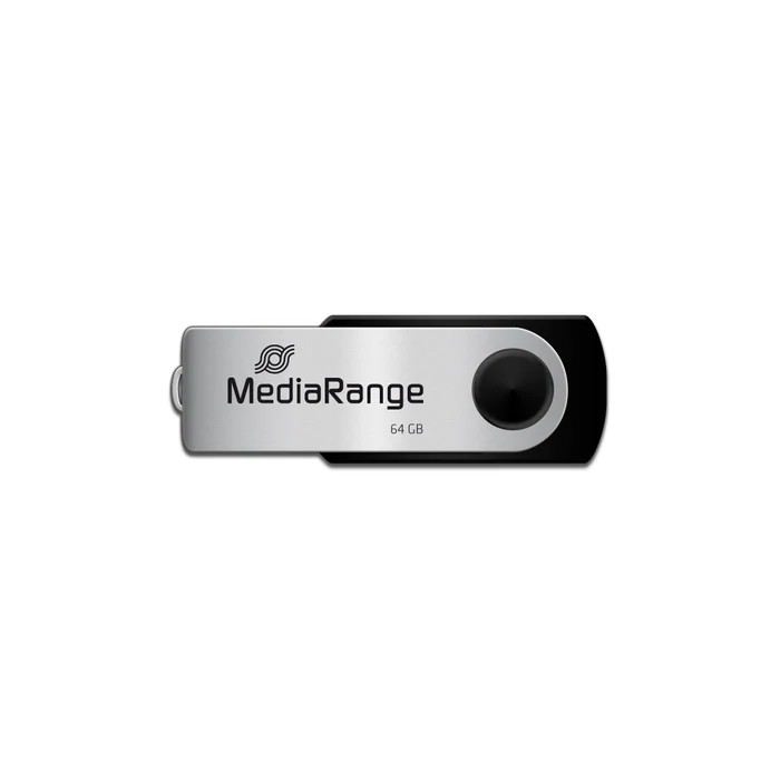 MediaRange Memoria USB MR912 de 64 GB Negro/Plata