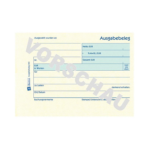 AVERY Zweckform Ausgabebeleg Formularbuch 303 AVERY Zweckform Ausgabebeleg Formularbuch 303
