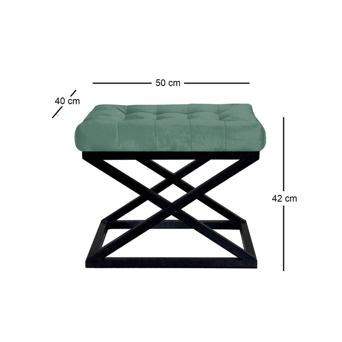 Atelier Del Sofa Black, Green v2 Pouffe