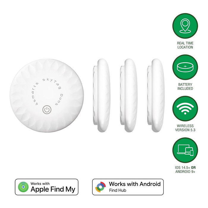 4smarts 541717 Localizador SkyTag Duo Pack de 4 Blanco para Personal Bluetooth 5.3 ABS
