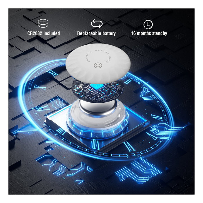 4smarts 541717 Localizador SkyTag Duo Pack de 4 Blanco para Personal Bluetooth 5.3 ABS