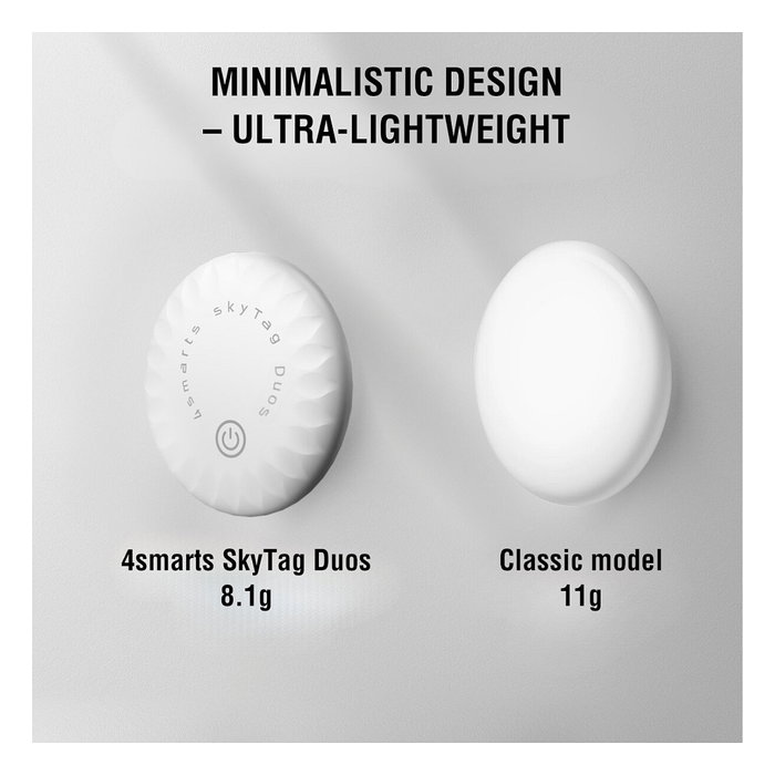 4smarts 541717 Localizador SkyTag Duo Pack de 4 Blanco para Personal Bluetooth 5.3 ABS