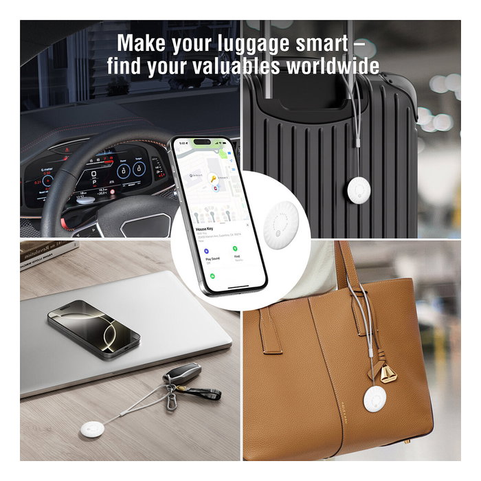 4smarts 541717 Localizador SkyTag Duo Pack de 4 Blanco para Personal Bluetooth 5.3 ABS