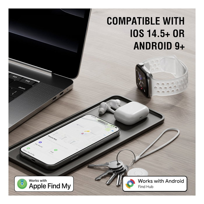 4smarts 541717 Localizador SkyTag Duo Pack de 4 Blanco para Personal Bluetooth 5.3 ABS