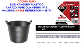 Rubi Kanguro Capazo Agrícola de Plástico Negro Nº 3