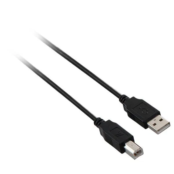 V7 V7N2USB2AB-05M Cable USB 2.0 tipo A a tipo B, 5 metros, Macho a Macho, Negro - Con conductor de cobre