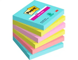 Post-It Notas Adhesivas Super Sticky 4 Colores Lugares Cosmic 76x76 mm, 6 Blocs