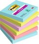 Post-It Notas Adhesivas Super Sticky Colección Cosmic 76x76 mm, Pack de 6 Blocs
