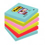 Post-It Notas Adhesivas Super Sticky Colección Cosmic 76x76 mm, Pack de 6 Blocs