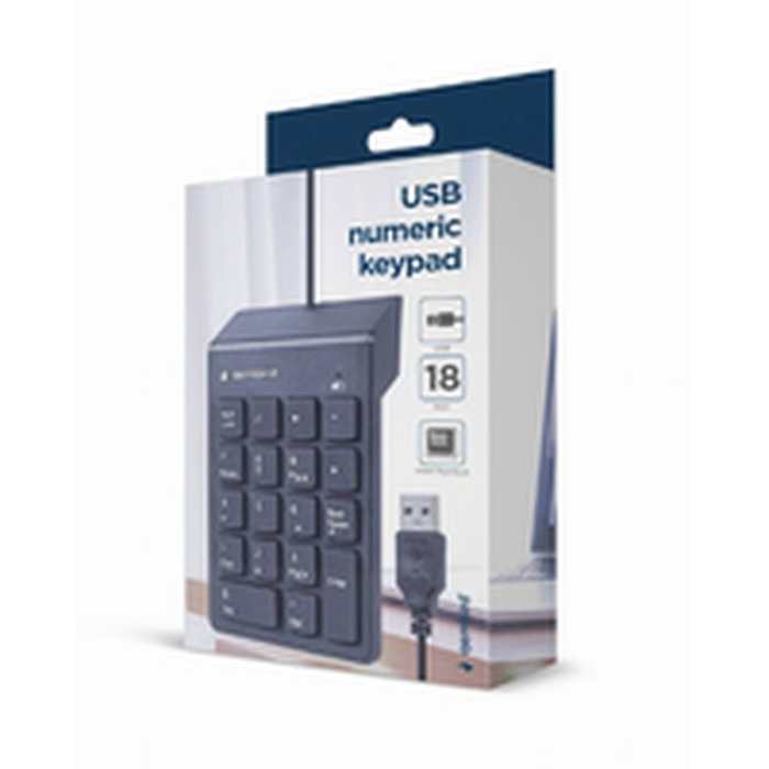 Gembird KPD-U-03 Teclado Numérico USB 18 Teclas Negro Slim