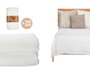 GIFTDECOR Colcha de Cama Geométrico Blanco 180x260cm