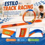 JugaToys Pista Track Racing con looping y almacenamiento con 6 coches