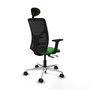 PIQUERAS Y CRESPO Silla de oficina Motilla con mecanismo Sincro/Traslack, Verde y Negro