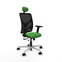 PIQUERAS Y CRESPO Silla de oficina Motilla con mecanismo Sincro/Traslack, Verde y Negro