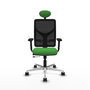 PIQUERAS Y CRESPO Silla de oficina Motilla con mecanismo Sincro/Traslack, Verde y Negro