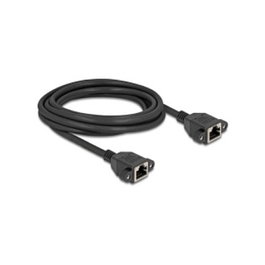 DeLOCK 90786 Cable de extensión de red Cat6a S/FTP RJ45 hembra a RJ45 hembra, 3 m, negro