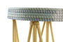 DKD Home Decor Reposapiés Tropical Ratan y Seagrass Turquesa Natural Blanco 41 x 42 x 41 cm