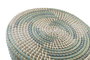 DKD Home Decor Reposapiés Tropical Ratan y Seagrass Turquesa Natural Blanco 41 x 42 x 41 cm