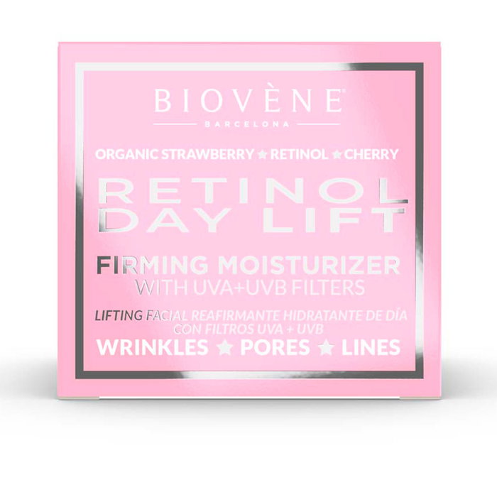 BIOVÈNE RETINOL DAY LIFT Crema Hidratante Reafirmante Facial Anti-Edad 50 ml con Filtro Solar UVA/UVB, Vegano, 98% Ingredientes Naturales