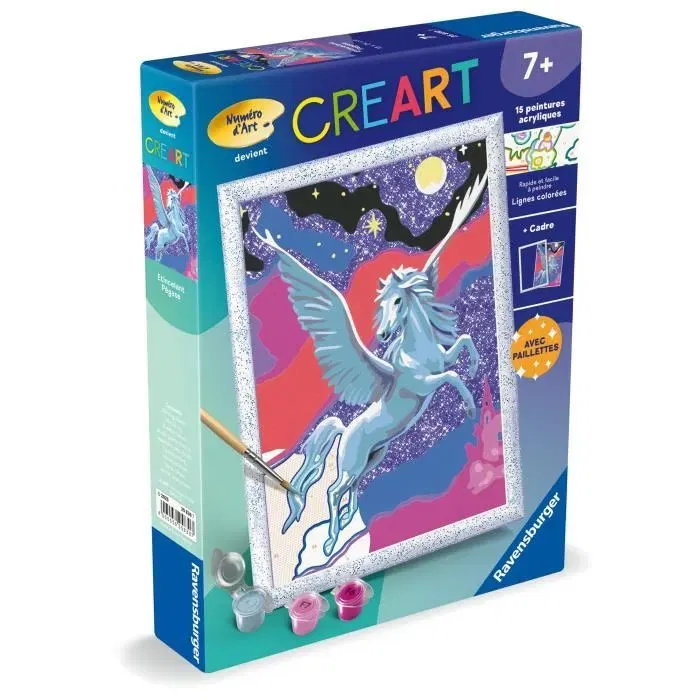 Ravensburger CreArt Kids Pegaso Brillante 25830 - Kit Pintura por Números 18 x 24 cm, Edades 7+