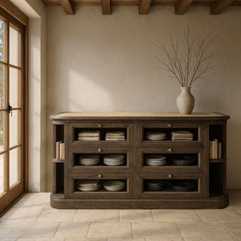 Aparador Mármol/Madera Cocina 155 X 51 X 88 cm