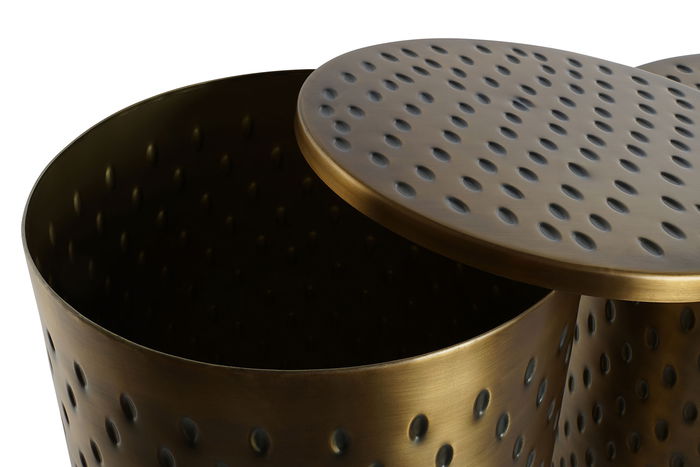 DKD Home Decor Mesita Auxiliar Moderno Dorado 43 x 54 x 43 cm Set de 2